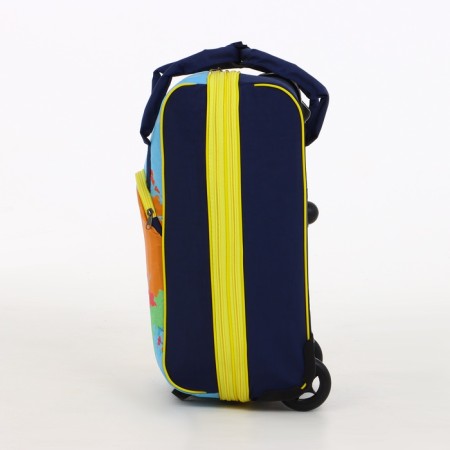 Small suitcase 20 ”, a road bag with a zipper, blue/orange color-5