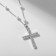 A decorative -based pearl pearl pearl pendant, a brilliant cross, white color in silver, 33 cm
