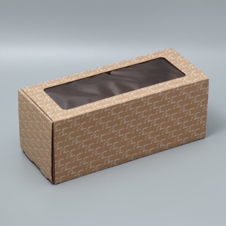 Gift Folding Box with PVC, packaging, love you, 16 x 35 x 12 cm-1