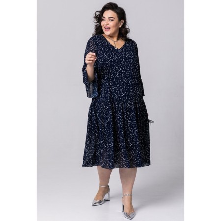 Women's dress, size 58, dark blue color-4