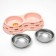 Metal dual bowl on a plastic base 2 x 160 ml, 25 x 14 x 5 cm, pink