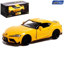 Metal machine Toyota Supra, 1:32, doors, inertia, yellow color open