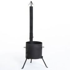 Bake under a cauldron with a pipe, door, removable legs, 8 l, steel - 2 mm