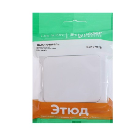 SE switch SE "Etude", 10 A, 1 key, IP20, hidden, white, BC10-001b-3