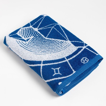 Terry Ethel towel "Zodiac Signs: Aries" Blue, 67x130 cm, 100% cotton, 420g/m2-1