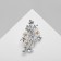 Brooch "Flowers" and leaves, white color in silver