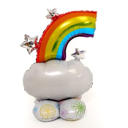 Foil ball 40 "Rainbow on the stand, under the air