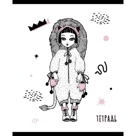 A notebook of 96 sheets in the Kitty Girls cage, covering a shared cardboard, selective varnish with sparkles, block 60g/m2, 5v mix-4