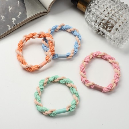 Hair elastic band "Mahrushka Sport" weaving chaos tenderness, 5 cm, mix-1