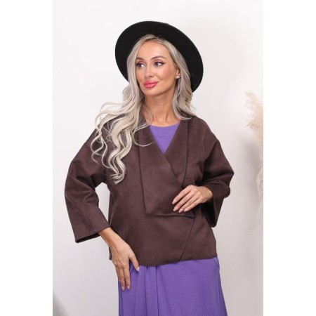 Cardigan female, size 48, brown color-2