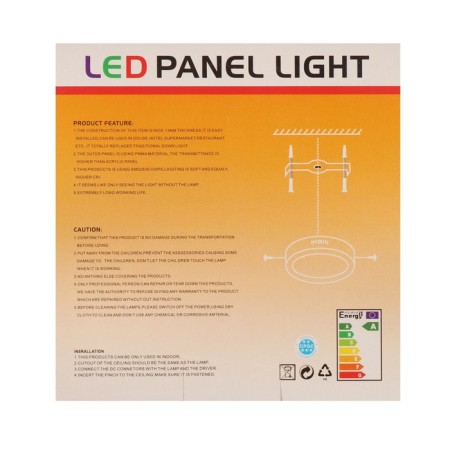 Patch LED lamp, 105x35 mm, 12 W, 1080 lm, 6500 K, quad.-8