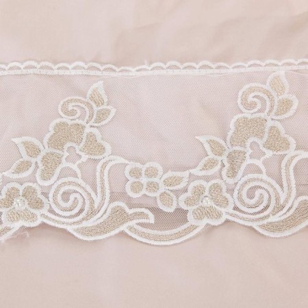 A set with a blanket "Tiara", size 160x220 cm, 160x240 cm, 50x70 cm, beige color-3