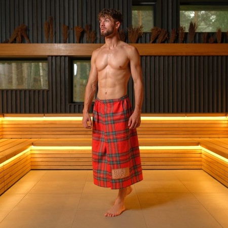A towel for the bath "Best Man" men's kilt 80x150 cm, 100 % HL, waffle leaf-1