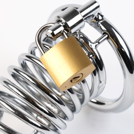 Belt of fidelity "Total cell No. 3", rings d = 4; 4.5; 5 cm, lock, key, metal-4