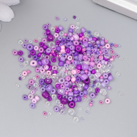 Glass beads 6/0-15/0 "assorted violet" d = 1.5-4 mm, nr 10g