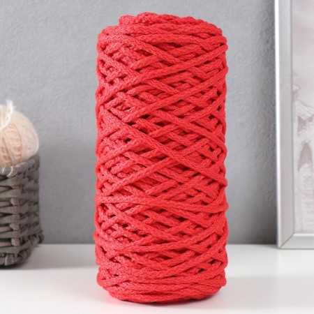Knitting cord 100% polyester, width 5 mm 100m (red)