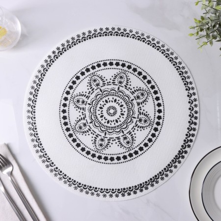Serving napkin "Michendi", 38 × 38 cm, black and white color-3