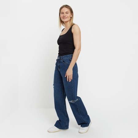 Women's jeans, dark blue color, size 34 (40)-1