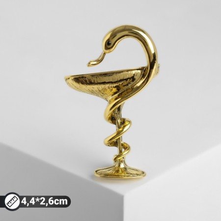 Brooch "Snake in Heraldic" sign, 4.4 cm, color black gold