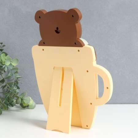 Photo frame plastic 10x15 cm "Bear in a cup" beige-brown 6x20x28 cm-2