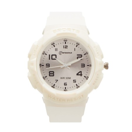Watch of nursery, d-4.5 cm, silicone strap, 3 atm, white-1