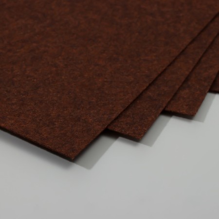 A set of hard felt (5 sheets) 1 mm 20x30 cm, brown-1