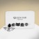 Earrings set of 5 pcs., Gothic bat, cat, skull, black and white color in silver