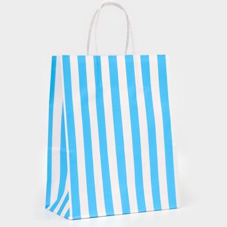 Craft package, blue, "stripes", 27 x 21 x 11 cm-1