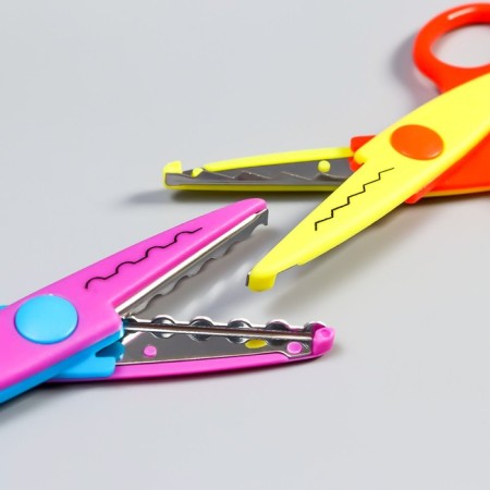Figure scissors 13.5 cm "Bright paints" mix set 2 pcs 15x9 cm-2