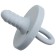 The rubberker is a silicone dummy, the color is blue/gray, mum & baby