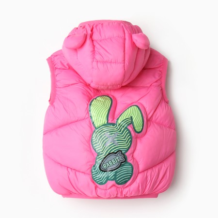 Warm vest for girls, pink color, height 116-122 cm-3