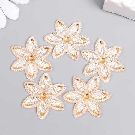Decor for creativity plastic "Crystal flower" Transparent 3x3 cm-2