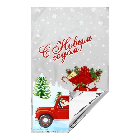 Gift Package "Fun New Year" 25 x 40 cm, colored metallized pattern-1