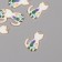 Decor for creativity metal, enamel "White cat with flowers" 2.5x1.6 cm