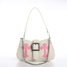 Youth bag with a zipper, white color