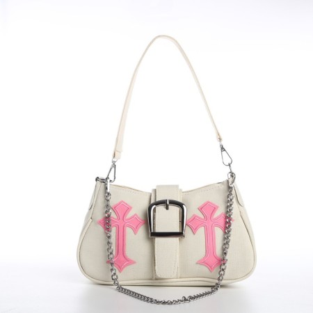 Youth bag with a zipper, white color
