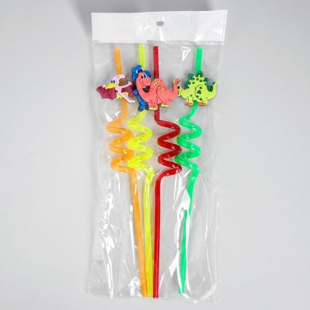 Dinosaur plastic tube, set 4 pcs., Mix-1