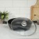 Stear, D = 30 cm, removable handles, glass cover, anti -stick coating, color dark marble