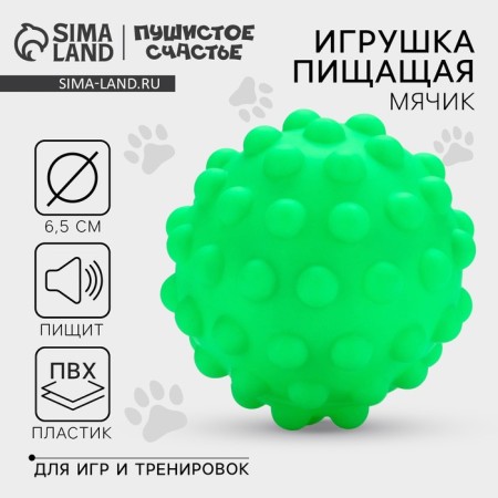 Dog toys. A ball with a “green” squeak, d = 6.5 cm