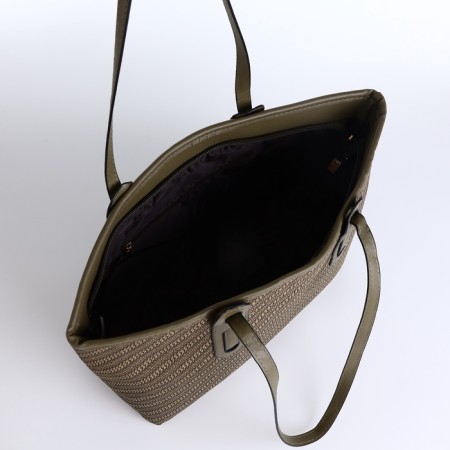 Women's bag with lightning, medium size, green color-4