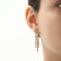 Set 2 objects: earrings, necklace "waterfall" ring, white color in gold, d = 13 cm