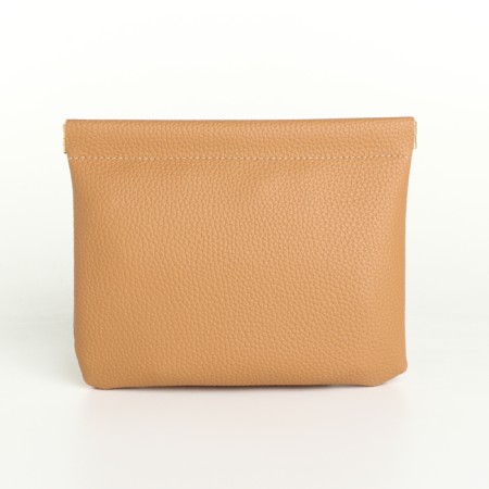 Cosmetic bag on the spring, brown color-1