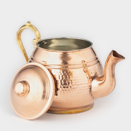 A set of copper teapots, 1.5 l/800 ml, brass pen, chasing, 1 variety-3