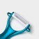 Kitchen kit on the stand “bend”, 5 items: 4 knife, 7.5 cm, 10 cm, 13 cm, 15 cm, vegetable facial, blue color