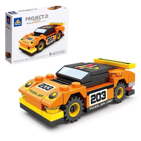 Block designer for boys "Race No. 8. Powerful motors ", 69 parts