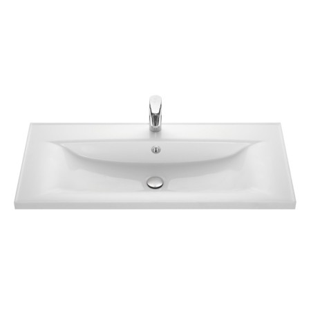 Marble shell Aquaton Iris, 100 cm, white color-1