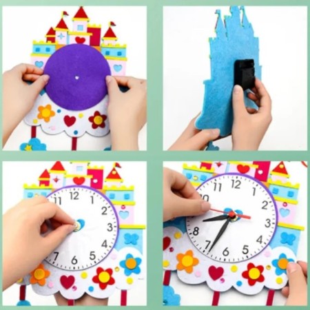 Children's wall clock DIY "Princess Castle" do it yourself, a smooth move, 22 x 29 cm-3