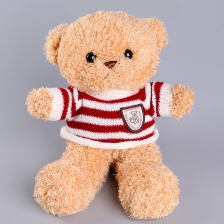 Soft toy "Bear" in a jacket, 28 cm, beige color-5
