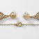 Set 2 objects: earrings, pendant "Lotus", color rainbow-white in gold, 48 cm