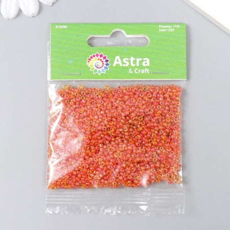 Beads "Astra" 11/0, 20 g (229 orange)-2